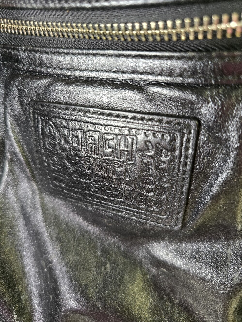 SOLD!!!! COACH Poppy Black Leather Hobo Shoulder Bag, Silver Hardware, REHAB BAG - Picture 3 of 11
